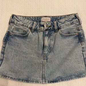 PacSun Bella Mid Rise Mini Skirt Denim Skirt Size 24 Light Wash - worn once